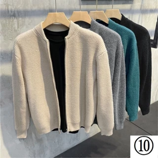 Áo Khoác Len Cardigan Không Cổ Phong Cách Hàn Quốc Thời Trang Mùa Thu Cho Nam