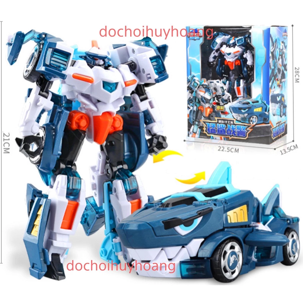 Lực lượng nhí x miniforce animaltron robot cảnh sát không gian cá mập Jaws Cop Volt