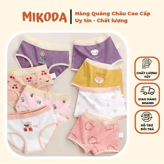 Quần Lót Bé Gái Tam Giác Chip Đùi Sét 4 Cái Chất Cotton Mềm Mịn Họa Tiết Xinh Xắn, Dễ Thương MIKODA  QL4