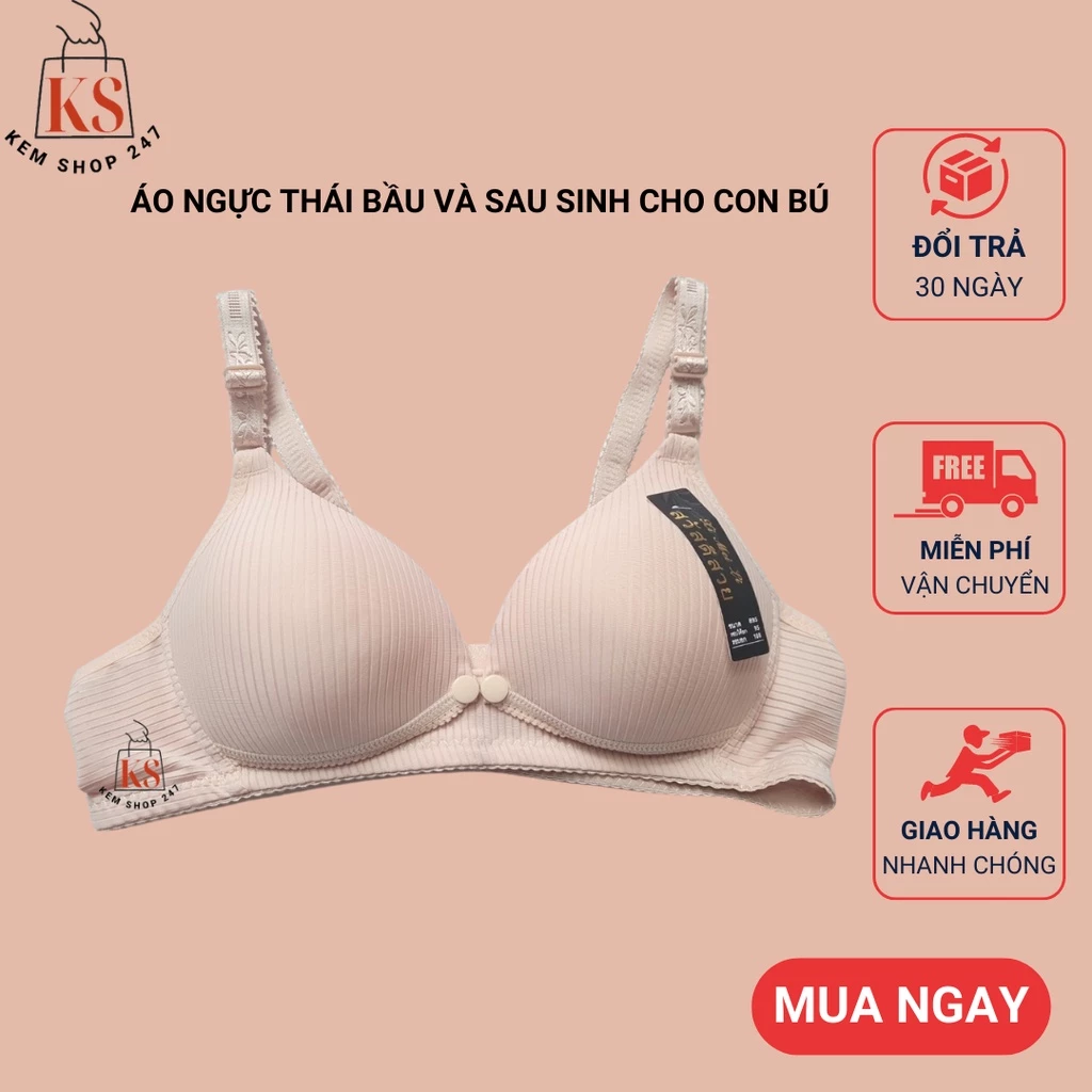 Áo ngực bà bầu, Áo lót cho con bú và sau sinh không gọng chống chảy xệ chất cotton mềm mát