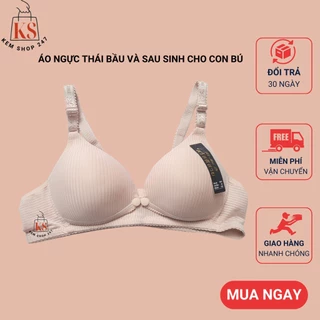 Áo ngực bà bầu, Áo lót cho con bú và sau sinh không gọng chống chảy xệ chất cotton mềm mát