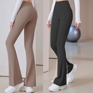 Quần Legging Thể Thao Nữ Ống Rộng Lưng Cao Chất Liệu Đàn Hồi