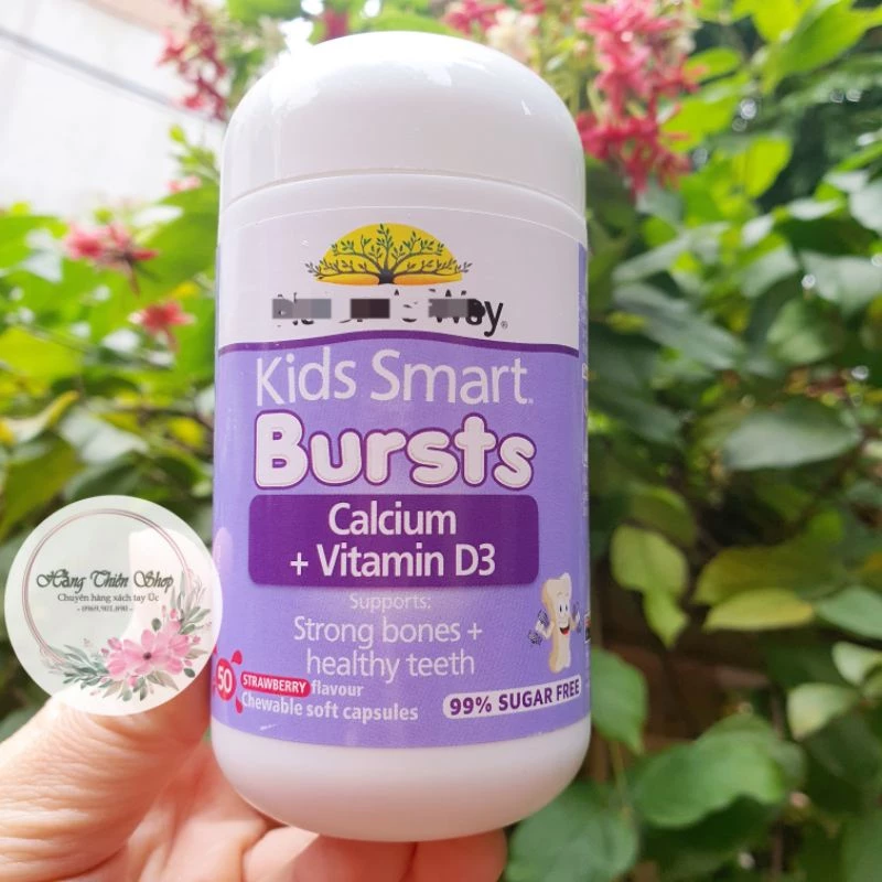 Viên Nhai Bổ Sung Canxi Cho Bé Phát Triển Chiều Cao NW Kids Smart Calcium + Vitamin D3 Bursts 50 Viên