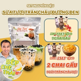 Sữa tươi trân châu đường đen (combo 3 vị - size đại) Bếp Chè Thái