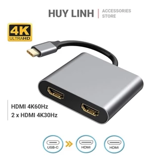 Hub adapter từ cổng USB-Type C 3.1 ra 2 cổng HDMI hỗ trợ 4K60Hz HL271