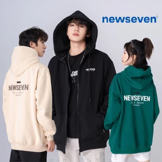 Áo Hoodie Zip NEWSEVEN Signature Basic. Áo khoác N7 nỉ bông có khóa kéo.