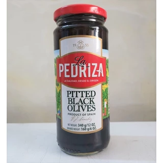 [Lọ ĐEN 340g] QUẢ Ô LIU ĐEN TÁCH HẠT [Spain] LA PEDRIZA Pitted Black Olives (euf)