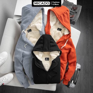 Áo nỉ lót lông nam hoodie mẫu mới cực ấm có túi mũ hàng may kỹ Micado