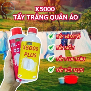 X5000 Nước Tẩy Quần Áo Chính Hãng 100% Tẩy mốc, Tẩy ố vàng, Tẩy lem màu, Tẩy trắng Đánh Bay Mọi Vết Bẩn Cứng Đầu.