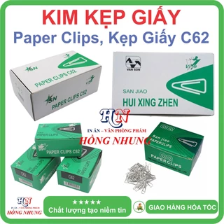 [SÉT] COMBO 10 Hộp Kim Kẹp C62, Loại 100 Cái Kim Kẹp Hình Tam Giác, Giúp Bạn Lưu Trữ Hồ Sơ Tài Liệu