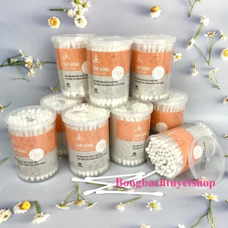 Tăm bông 80 QUE COTTON BUDS vệ sinh an toàn BÔNG BẠCH TUYẾT đầu to cho người lớn