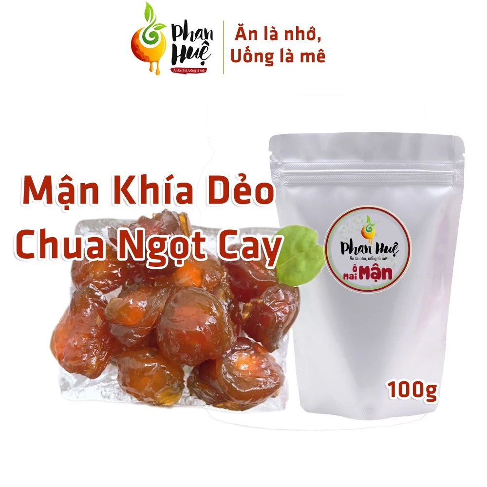 Ô mai xí muội mận khía dẻo xào chua ngọt cay Phan Huệ túi Zip 100g đặc sản Hà Nội