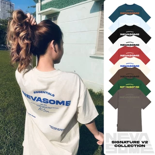 Áo Thun Oversize Local Brand NEVASOME Signature v2 Kem Cotton Tay Lỡ Form Rộng Nam Nữ