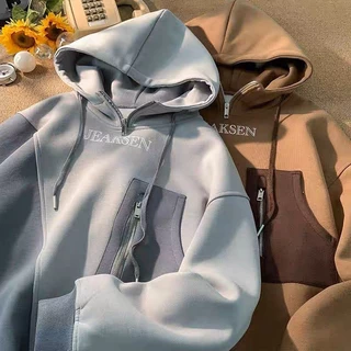 Áo HODIE nam nữ UNISEX JEAKSEN. Áo khoác Hoodie phối cổ khóa kéo chất nỉ cao cấp form rộng