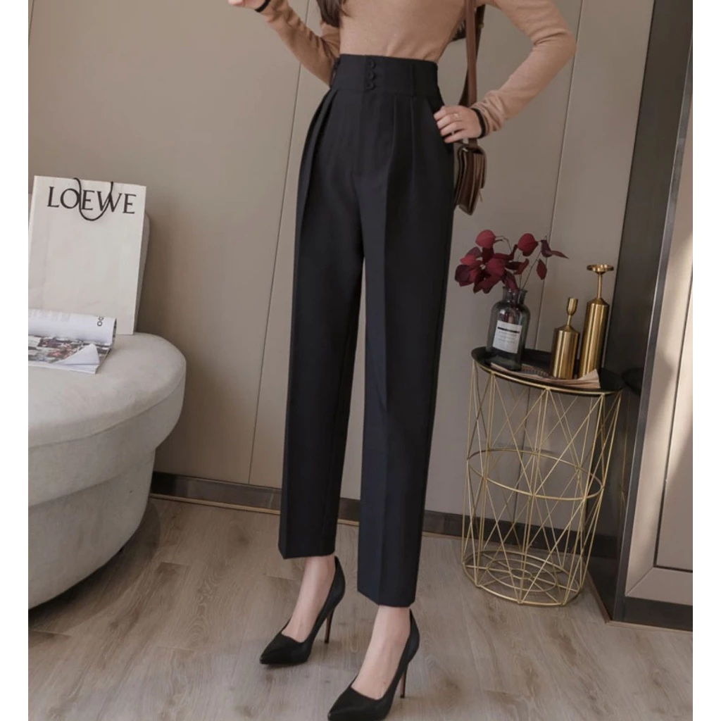 QUẦN BAGGY CẠP CAO BẢN TO LƯNG SIÊU CAO PHỐI 3 CÚC VẢI TUYẾT MƯA DÀY DẶN MỀM MỊN H18