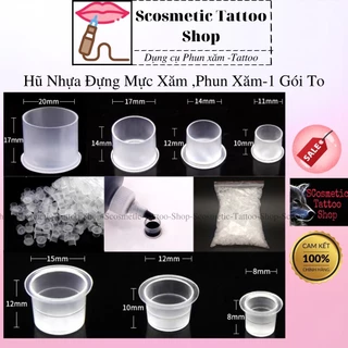 Hũ nhựa đựng mực xăm ,Chum mực Tattoo phun xăm -Gói To-1000c