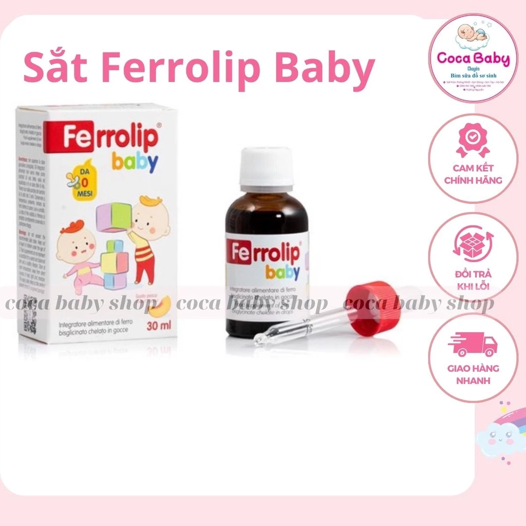 Sắt Ferrolip Baby dạng siro vị đào thơm ngon lọ 30 mL date mới nhất