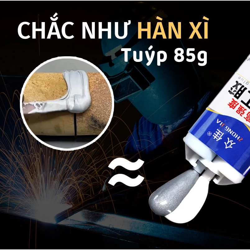 Keo hàn nối vá sắt, thép, kim loại, dán hàn mọi bết nứt vỡ, dán sửa nối đồ nhựa đồ gỗ chắc chắn độ bền cao