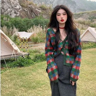 Set Áo Khoác Cardigan + Chân Váy Thời Trang Vintage Cho Nữ