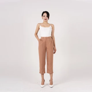 Quần Tây Baggy Cạp Cao Nữ Công Sở Màu Nâu - Đen Luu's Collection