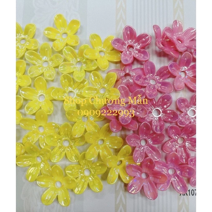 100G Bông Mai 5 Cánh 33mm Xà Cừ Trang Trí Tháp Tỏi, Phụ Kiện Handmade