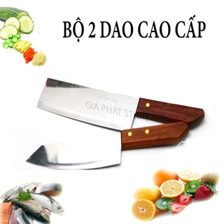 Bộ 2 dao nhà bếp siêu bén chuyên thái thịt rau củ quả cao cấp