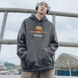 Áo hoodie nam nữ unisex cặp đôi form rộng nỉ cotton dày dặn local brand cute hàn quốc khoác NÓN RƠM