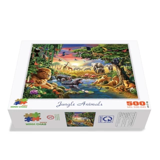 Bộ Tranh Xếp Hình Minh Châu 500 Mảnh – Jungle Animals (Kích Thước 40x50cm)