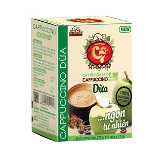 Cà Phê Dừa Hòa Tan Cappuccino 4in1 - Con Chồn Vàng C7 - Hộp 16Que x 17Gr