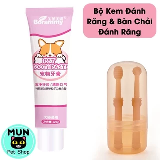 Bộ Kem Đánh Răng Và Bàn Chải Đánh Răng Chó Mèo