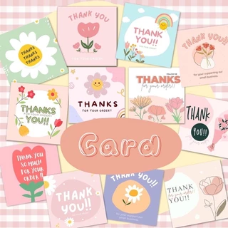 Thiệp cảm ơn mini hoạ tiết hoạt hình dễ thương, thank you card