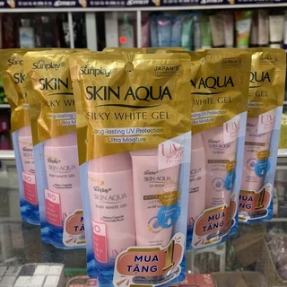 GEL CHỐNG NẮNG DƯỠNG DA TRẮNG MƯỢT SUNPLAY SKIN AQUA SILKY WHITE GEL SPF 50+, PA++++ 30G