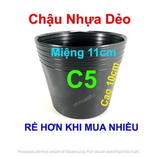 Chậu nhựa trồng cây C5 dẻo, chậu ươm cây (Kích thước 10 x 10 cm)