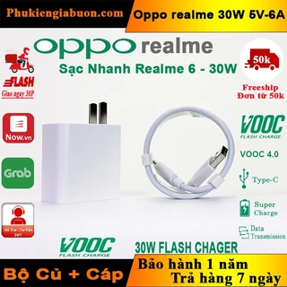 Bộ sạc Vooc, Sạc Oppo, Sạc Realme Sạc Nhanh 30W 5V-6A Chính Hãng (Bảo Hành 12Th)