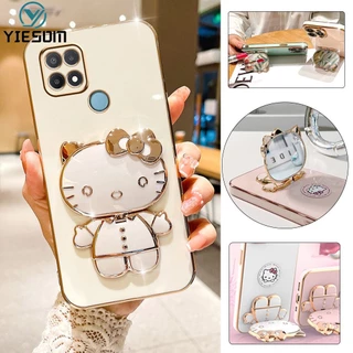 Ốp Điện Thoại Silicone Mềm Chống Sốc Có Giá Đỡ Hello Kitty Cho OPPO A15 A15S A16 A16K A16E A54 A55 4G A53 A33 A31 A9 A5 2020