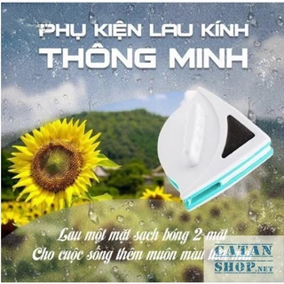 Dụng cụ lau kính 2 mặt hít nam châm tam giác vệ sinh, lau của kiếng chung cư giúp bạn vệ sinh cực tốt GD209-RKTamGiac