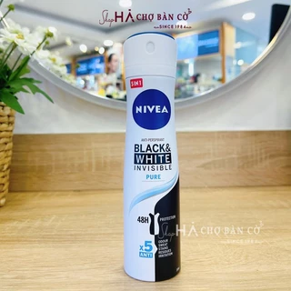Xịt Khử Mùi Toàn Thân NIVEA - Black & White Invisible Pure Anti-Perspirant 150ml
