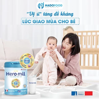 Sữa Hero Mil Baby 850gr Tăng cường miễn dịch ,Hoàn thiện não bộ, thị giác: DHA; ARA; Choline; Taurine; Lactium; Lutein