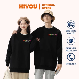 ÁO SWATER ESSENTIALS IN MÀU CHẤT NỈ BÔng CAO CẤP, Áo SWEATER UNISEX phù hợp cả Nam và Nữ