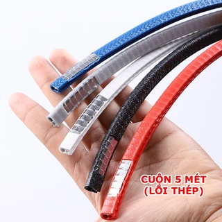 Cuộn Gioăng Cao Su, Nẹp Viền Dài 5m Cửa Chữ U Lõi Thép Chống Va Đập Trầy Xước Cánh Cửa Ô Tô