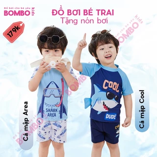 Đồ Bơi Bé Trai Babyshark kiểu dáng Cute phong cách Hàn Quốc TẶNG KÈM NÓN bơi size cho bé từ 10-35kg 301305