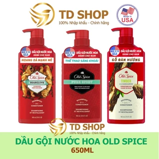 [NK Mỹ] Dầu Gội OLD SPICE 2in1 Hương Nước Hoa Cho Nam Chai 650 ML