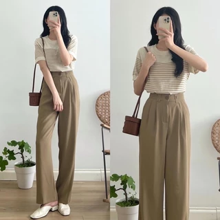 Quần Ống Rộng Culottes Ulzzang Chất Vải Ruby Xuất Hàn Cao Cấp, Mặc Tôn Dáng Cực Xinh