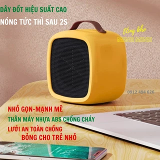 [An Toàn Cho Bé] Quạt Sưởi Mini 2 chế độ , Đèn Sưởi Mini Siêu An Toàn⚡️Phù Hợp Trẻ Nhỏ, Văn Phòng