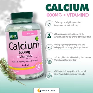 Viên Calcium hàng Anh Hàm Lượng 600mg Bổ sung Canxi cho Mẹ Đang Mang Thai Và Cho Con Bú - Lọ 240 viên