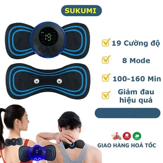 Miếng Dán Massage Xung Điện Cổ Vai Gáy, Bắp Tay, Lưng Bằng Sung Điện Giảm Đau Nhức -Máy Mat xa Toàn Thân 8 Chế Độ