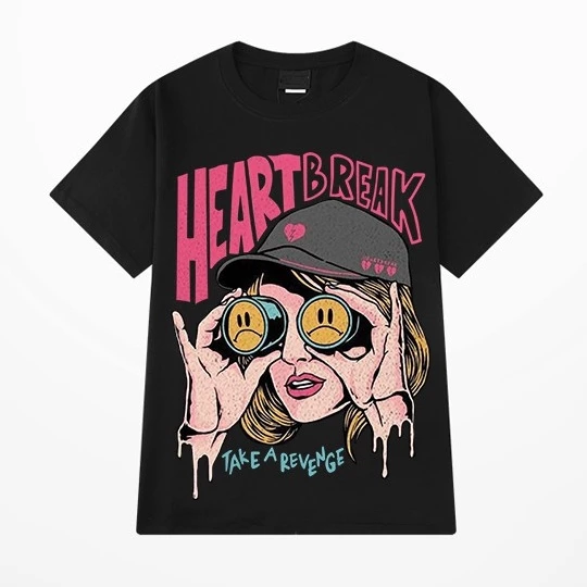 Áo thun NELLY Cotton 260gsm Premium - Heart Break Tay Lỡ Form Rộng Nam Nữ