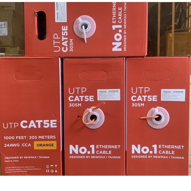 CÁP MẠNG GOLDEN LINK UTP CAT 5E 305M (MÀU CAM/TRẮNG)