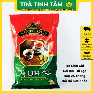 Trà túi lọc linh chi Ngọc Duy gói 100 túi lọc hỗ trợ thanh nhiệt giải độc, đặc sản Đà Lạt làm quà