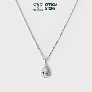 Dây chuyền bạc nữ TLEE mẫu đá giọt nước đính đá viền lấp lánh TleeJewelry D0145